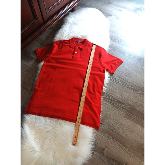NEW Polo Ralph Lauren Men's Classic-Fit Mesh Polo Shirt Size L Red/Navy Logo - Picture 8 of 10
